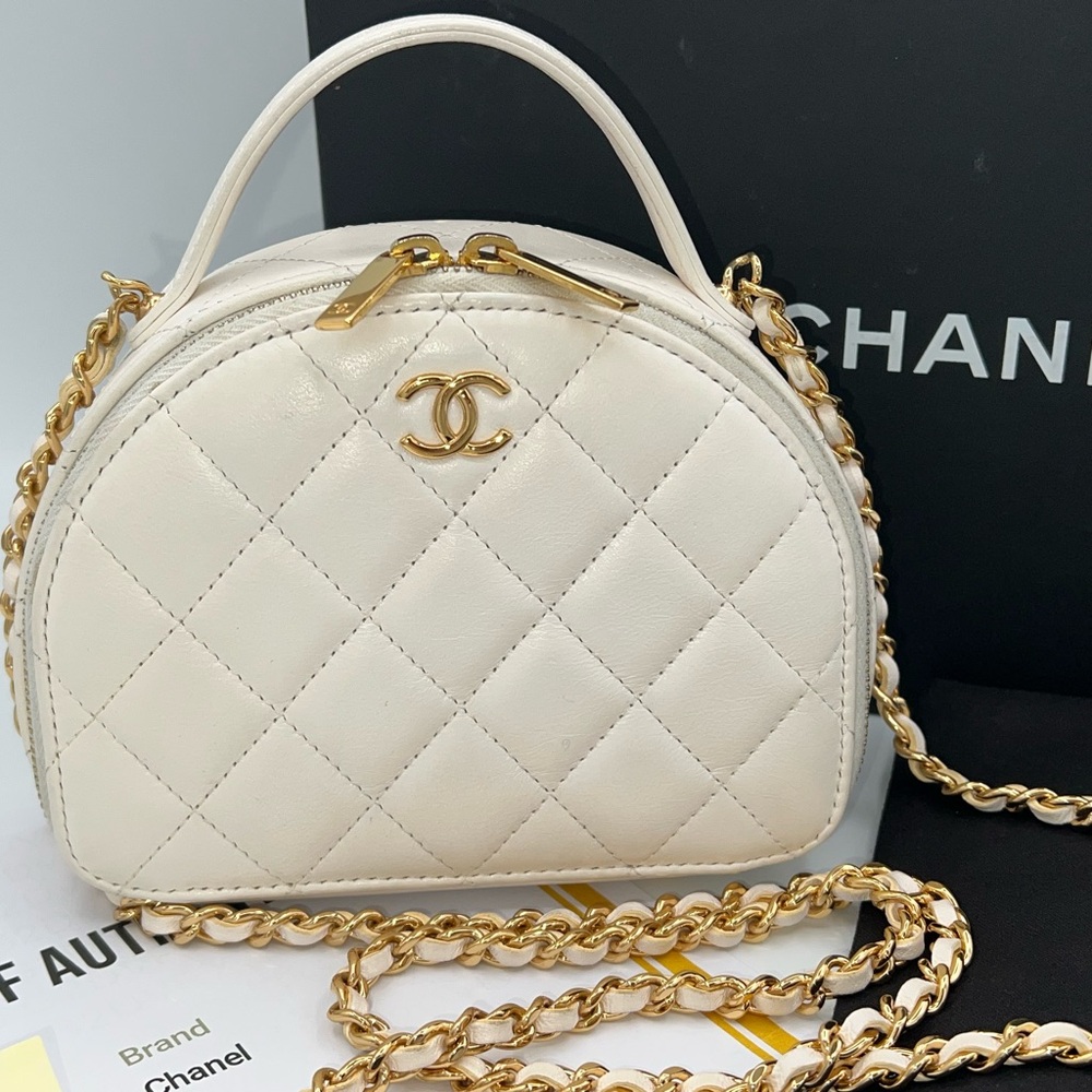 Stunning 2023 CHANEL Riviera Mini Bag with Gold hardware and microchip!